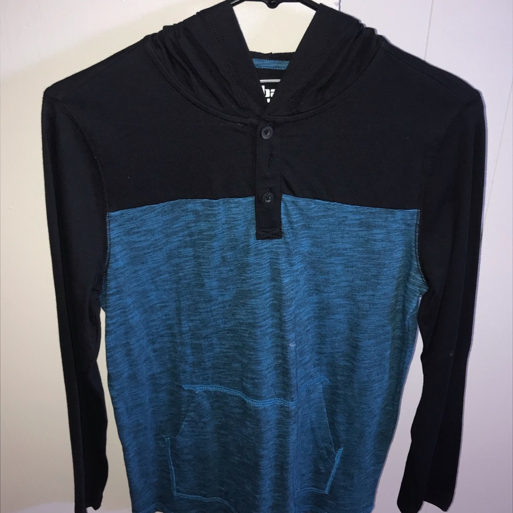 Black and blue urban pipeline sleeve hood